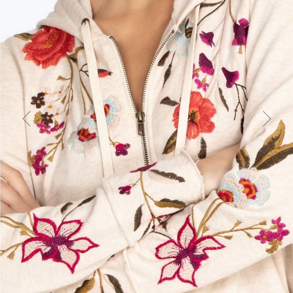 Johnny Was Flore Tiered Hoodie. Size M - Picture 8 of 11